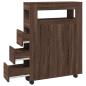 Preview: Badschrank Schmal mit Rollen Eichen-Optik Holzwerkstoff