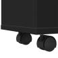 Preview: Badschrank Schmal mit Rollen Schwarz Holzwerkstoff