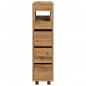 Preview: Badschrank Schmal mit Rollen Artisan-Eiche Holzwerkstoff