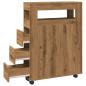 Preview: Badschrank Schmal mit Rollen Artisan-Eiche Holzwerkstoff