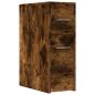 Preview: Badschrank Schmal mit Rollen Räuchereiche Holzwerkstoff
