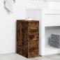 Preview: Badschrank Schmal mit Rollen Räuchereiche Holzwerkstoff