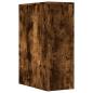 Preview: Badschrank Schmal mit Rollen Räuchereiche Holzwerkstoff