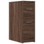 Preview: Badschrank Schmal mit Rollen Eichen-Optik Holzwerkstoff