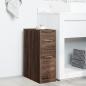 Preview: Badschrank Schmal mit Rollen Eichen-Optik Holzwerkstoff