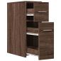 Preview: Badschrank Schmal mit Rollen Eichen-Optik Holzwerkstoff