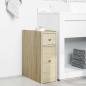 Preview: Badschrank Schmal mit Rollen Sonoma-Eiche Holzwerkstoff