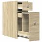 Preview: Badschrank Schmal mit Rollen Sonoma-Eiche Holzwerkstoff