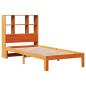 Preview: Massivholzbett mit Regal ohne Matratze Wachsbraun 75x190 cm