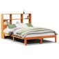 Preview: Massivholzbett mit Regal ohne Matratze Wachsbraun 120x200 cm