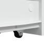 Preview: Badschrank Schmal mit Rollen Weiß Holzwerkstoff