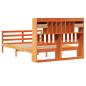 Preview: Massivholzbett mit Regal ohne Matratze Wachsbraun 140x190 cm
