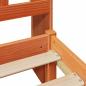 Preview: Massivholzbett mit Regal ohne Matratze Wachsbraun 140x190 cm