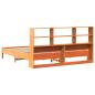 Preview: Massivholzbett mit Regal ohne Matratze Wachsbraun 180x200 cm