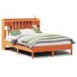 Preview: Massivholzbett mit Regal ohne Matratze Wachsbraun 140x200 cm