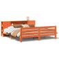 Preview: Massivholzbett ohne Matratze Wachsbraun 200x200 Kiefernholz