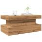 Preview: Couchtisch mit LED-Leuchten Artisan-Eiche 90x50x40 cm