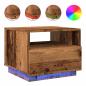 Preview: Couchtisch mit LED-Leuchten Altholz-Optik 50x49x40 cm