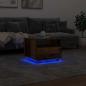 Preview: Couchtisch mit LED-Leuchten Altholz-Optik 50x49x40 cm