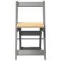 Preview: Esszimmerstühle Klappbar 4 Stk. Corona Grau Massivholz Kiefer