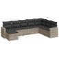 Preview: 8-tlg. Garten-Sofagarnitur mit Kissen Hellgrau Poly Rattan