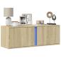 Preview: ARDEBO.de - TV-Wandschrank mit LED-Beleuchtung Sonoma-Eiche 100x31x35 cm