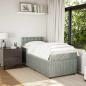 Preview: ARDEBO.de - Boxspringbett mit Matratze Hellgrau 80x200 cm Samt