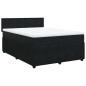 Preview: Boxspringbett mit Matratze Schwarz 140x190 cm Samt