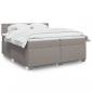 Preview: ARDEBO.de - Boxspringbett mit Matratze Taupe 200x200 cm Stoff