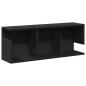 Preview: Wandschrank 80x20x30 cm Schwarz Holzwerkstoff
