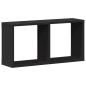 Preview: Wandschrank 60x16x30 cm Schwarz Holzwerkstoff