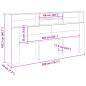 Preview: Bett-Kopfteil mit Ablagen Altholz-Optik 200x19x103,5 cm