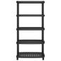 Preview: Lagerregal 5 Böden Schwarz 93,5x45,5x194,5 cm PP