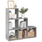 Preview: ARDEBO.de - Raumteiler-Bücherregal 3 Etagen Betongrau 99x29x99 cm