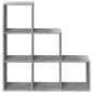 Preview: Raumteiler-Bücherregal 3 Etagen Betongrau 99x29x99 cm