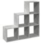 Preview: Raumteiler-Bücherregal 3 Etagen Betongrau 99x29x99 cm