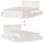 Preview: Massivholzbett ohne Matratze mit Kopfteil Weiß 120x190cm Kiefer