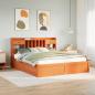 Preview: ARDEBO.de - Massivholzbett ohne Matratze Wachsbraun 200x200 Kiefernholz