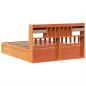 Preview: Massivholzbett ohne Matratze Wachsbraun 200x200 Kiefernholz