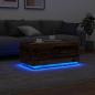 Preview: Couchtisch mit LED-Leuchten Altholz-Optik 90x50x40 cm