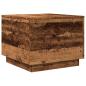Preview: Couchtisch mit LED-Leuchten Altholz-Optik 50x50x40 cm