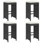Preview: Garten-Barhocker mit Kissen 4 Stk. Schwarz Poly Rattan
