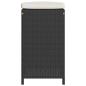 Preview: Garten-Barhocker mit Kissen 4 Stk. Schwarz Poly Rattan