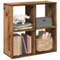 Preview: ARDEBO.de - Raumteiler-Bücherregal Altholz-Optik 69,5x29x69,5 cm