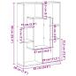 Preview: Bücherregal Betongrau 63x20x90 cm Holzwerkstoff
