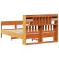 Preview: Massivholzbett mit Regal ohne Matratze Wachsbraun 150x200 cm