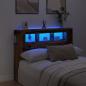 Preview: ARDEBO.de - LED-Kopfteil Altholz-Optik 140x18,5x103,5 cm Holzwerkstoff