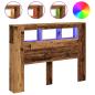 Preview: LED-Kopfteil Altholz-Optik 140x18,5x103,5 cm Holzwerkstoff