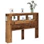 Preview: LED-Kopfteil Altholz-Optik 140x18,5x103,5 cm Holzwerkstoff