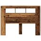 Preview: LED-Kopfteil Altholz-Optik 140x18,5x103,5 cm Holzwerkstoff